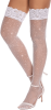 Women Sexy Thigh High Stocking Sparkly Rhinestone Fishnets Lace Top Silicone Socks