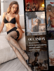 Women Sexy Thigh High Stocking Sparkly Rhinestone Fishnets Lace Top Silicone Socks