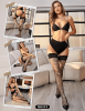 Women Sexy Thigh High Stocking Sparkly Rhinestone Fishnets Lace Top Silicone Socks